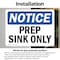 Signmission Prep Sink Only, 5 in W x Rectangle, Vinyl Decal OS-2PACK-NS-D-35-L-17788 - alternate 3